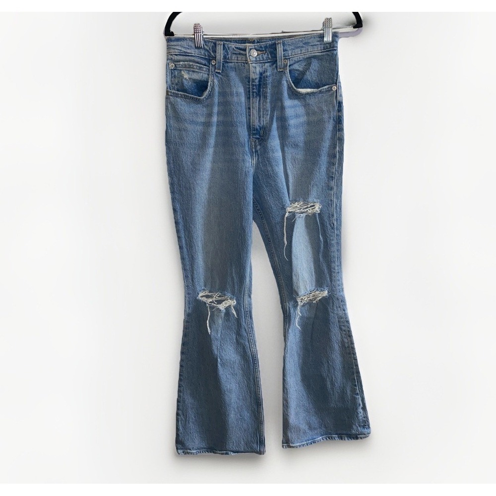 Levi's Women's 70's High Rise Flare Jeans 28 Distressed Light